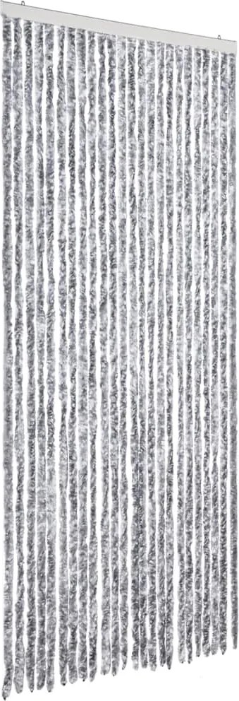 vidaXL fehér és szürke zsenília rovarfüggöny 100 x 230 cm