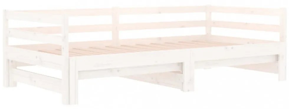 vidaXL fehér kihúzható nappali ágy matrac nélkül 90x190 cm