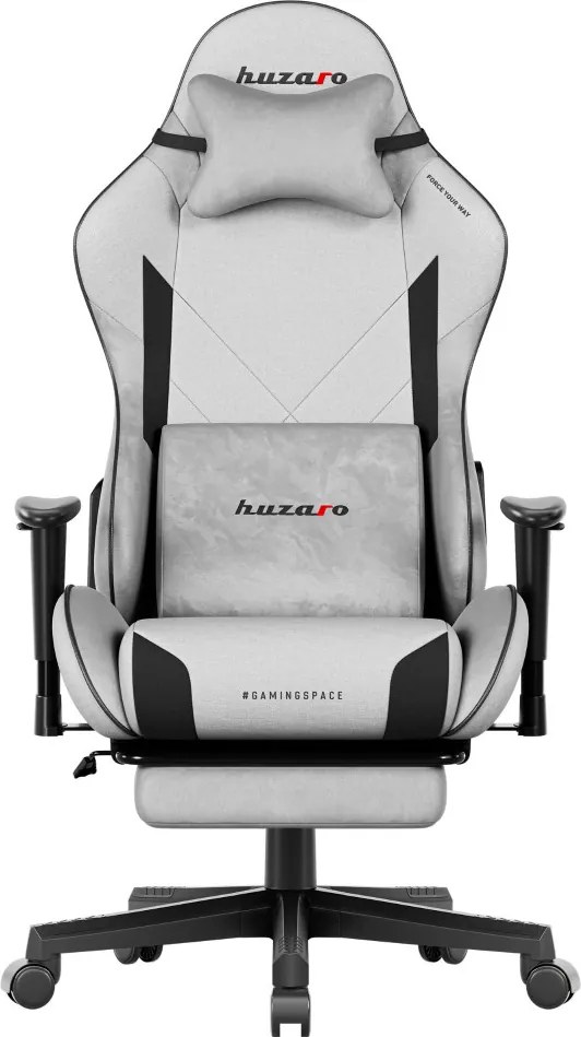 Gamer szék, Force lábtartóval szürke