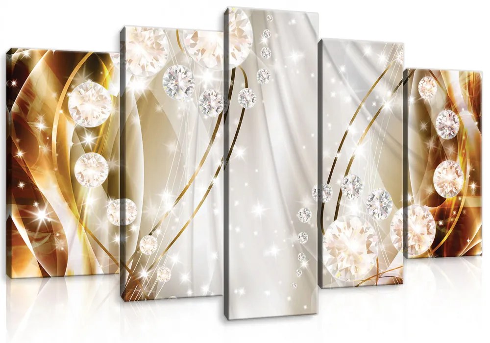 Vászonkép 5 darabos, Narancssárga árnyalatú ABSZTRAK 100x60 cm méretben