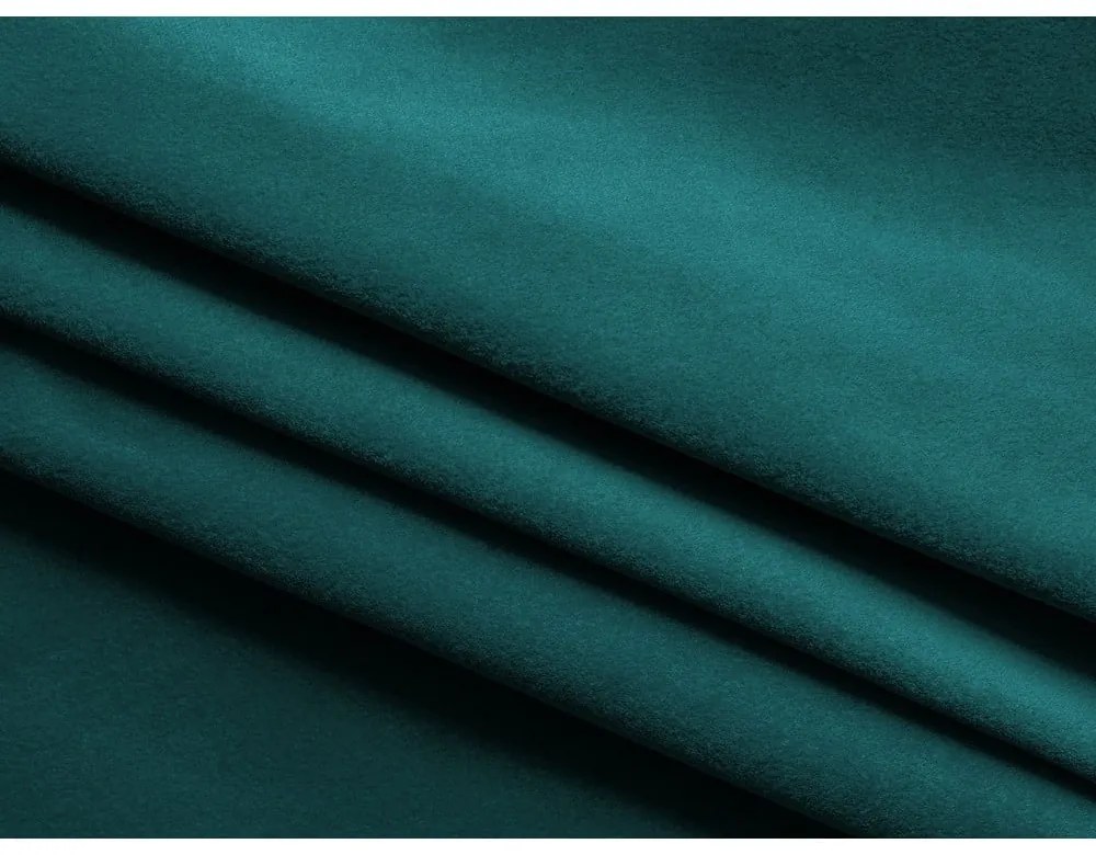 Türkiz bársony kinyitható-tárolóhelyes sarokkanapé (jobb oldali-heverő résszel) Kapua – Makamii