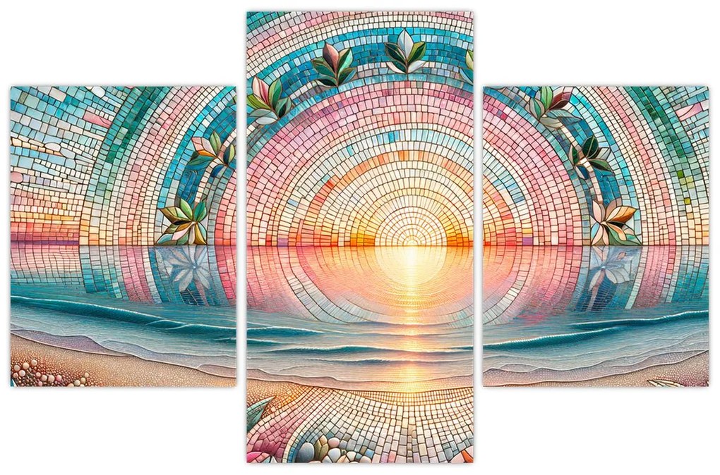 Kép – Naplemente mozaik (90x60 cm)