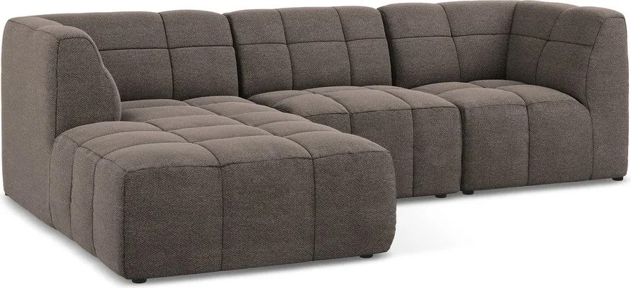 Barna buklé sarokkanapé (bal oldali-heverő résszel) Aloha – Makamii