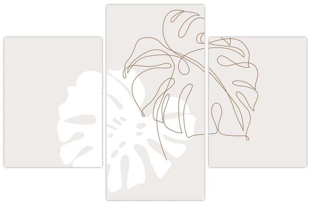 Kép - Line art monstera N⁰2 (90x60 cm)