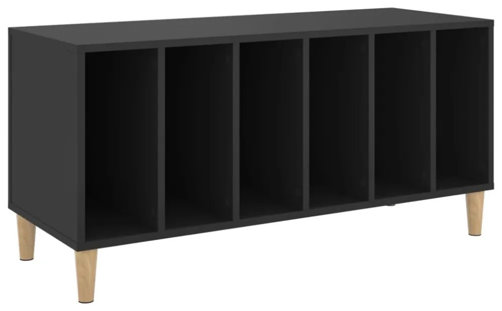 fekete szerelt fa hanglemezszekrény 100 x 38x 48 cm
