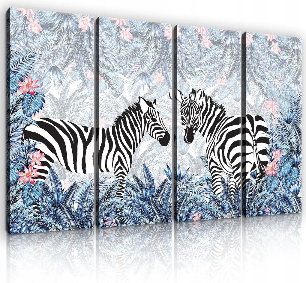 Vászonkép 120x80 Zebra dzsungel trópusok egzotikus állatok keret nélkül dekoráció