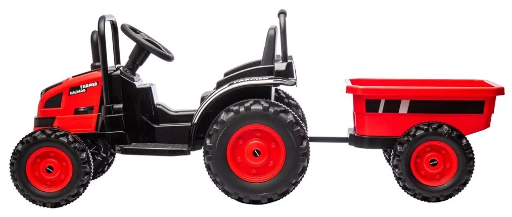 Elektromos vontató pótkocsival Milly Mally Farmer piros