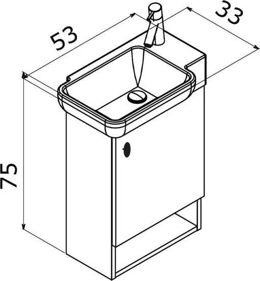 Begonya mosdószekrény, 53 cm – TR785PNC1325
