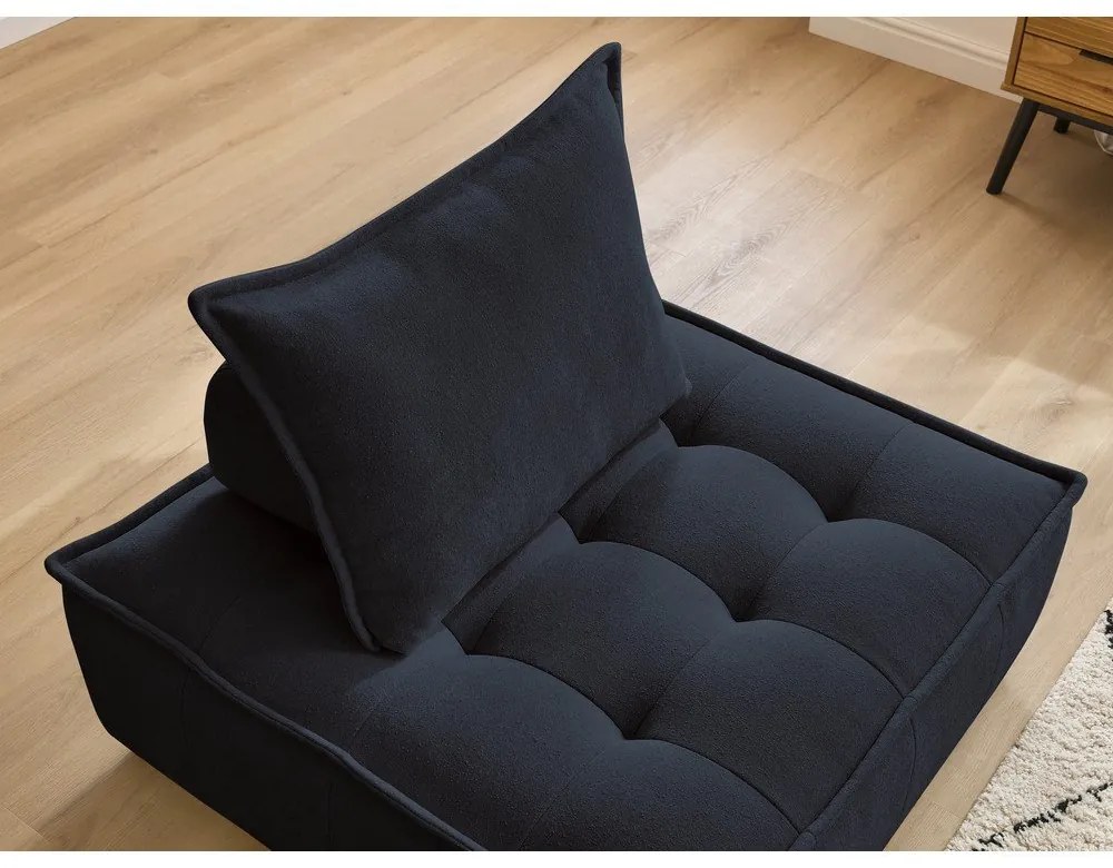 Sötétkék zsenília fotel Elisa – Bobochic Paris