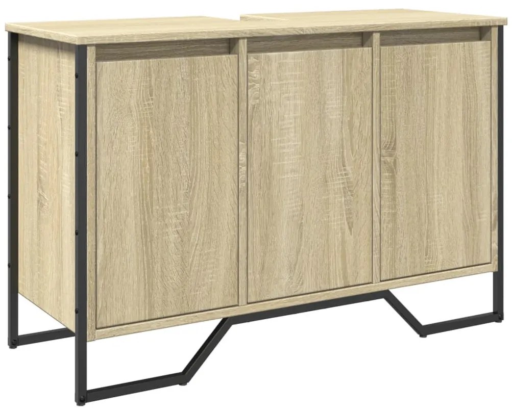 Sonoma tölgy szerelt fa fürdőszobai mosdószekrény 91x35x60 cm