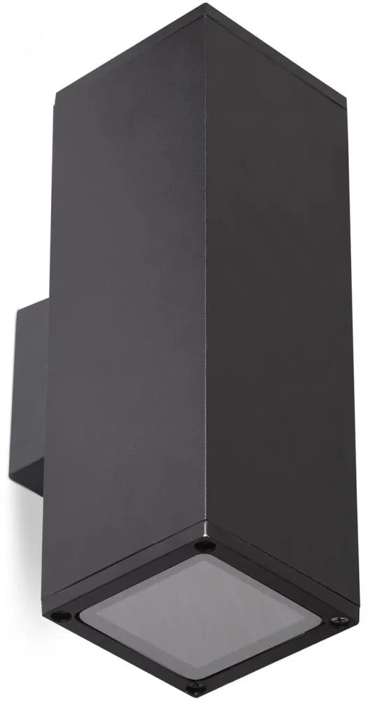 Kültéri fali lámpa 2xGU10/35W/230V IP54 szögletes fekete