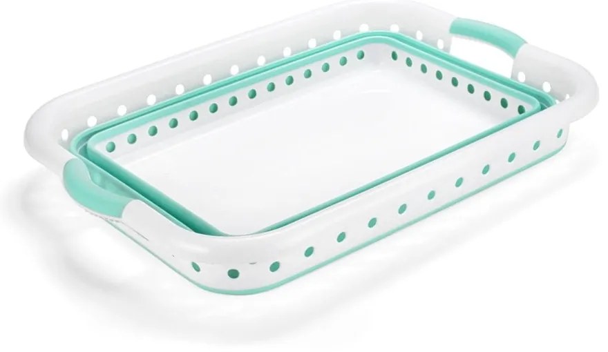 Collapsible Laundry Basket fehér-türkiz összecsukható szennyeskosár - Addis