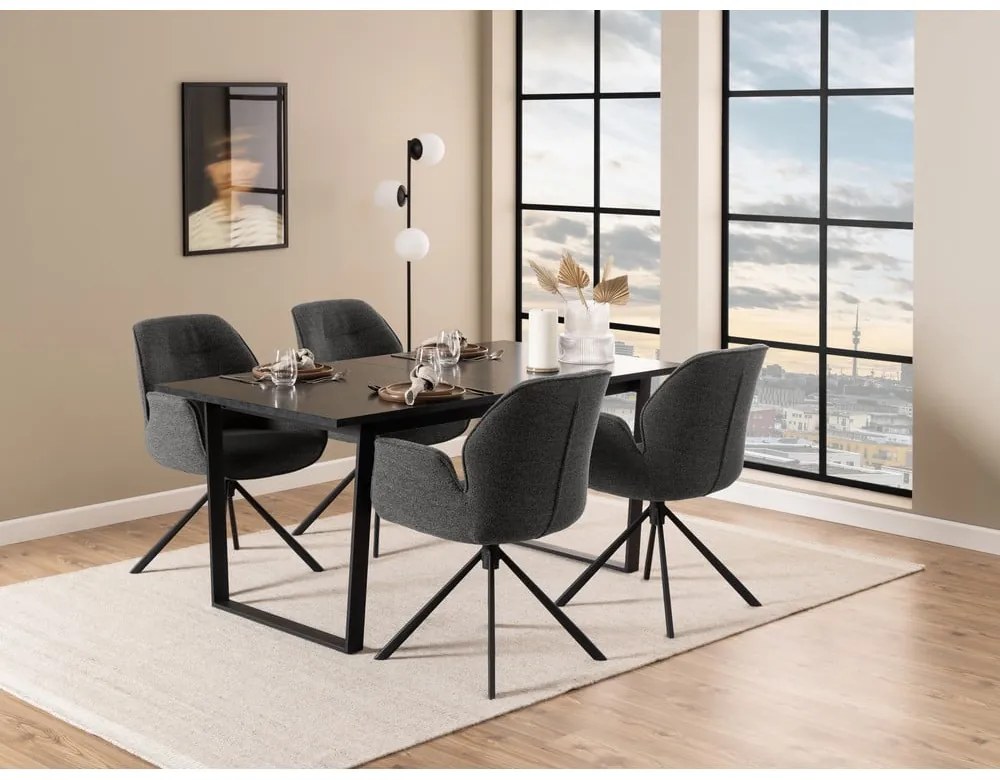 Sötétszürke kárpitozott étkezőfotel Aura – Actona