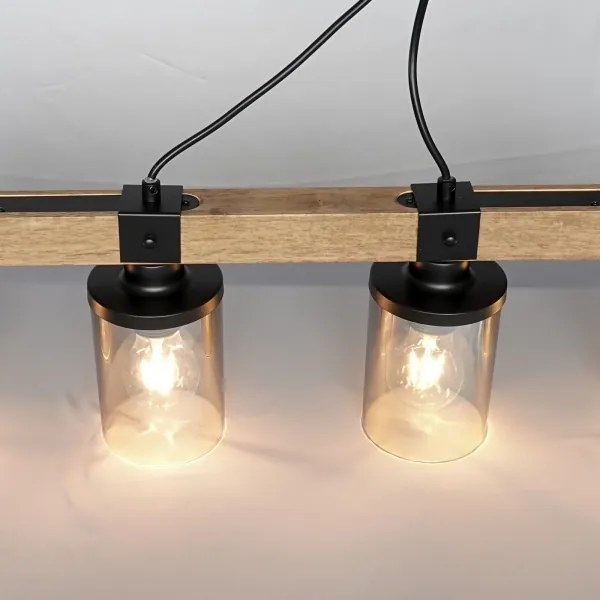 Brilagi - Kábeles függőlámpa VISTA 4xE27/60W/230V tölgy