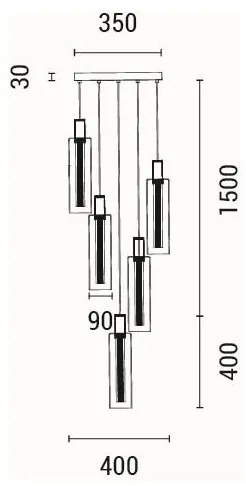LED Csillár zsinóron LED/38W/230V 3000K