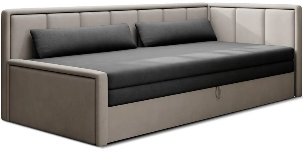 Szürke zsenília kinyitható-tárolóhelyes kanapé 214 cm Fulgeo – ELTAP