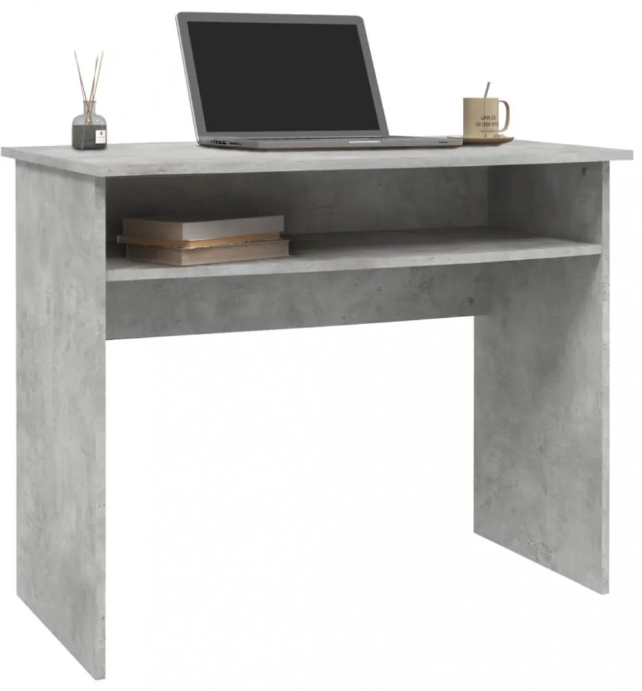 betonszürke szerelt fa íróasztal 90 x 50 x 74 cm
