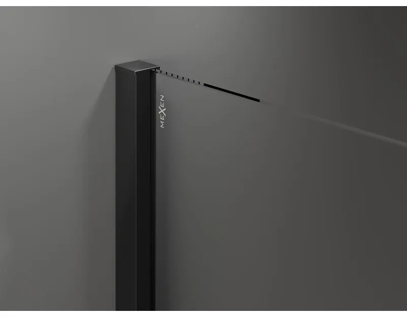 Mexen Velar, nyitható tolóajtó 140x200 cm, 8mm átlátszó üveg, fekete matt, 871-140-000-01-70