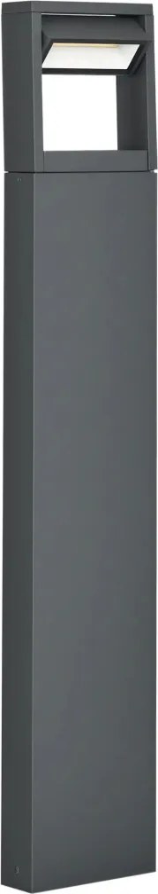 Outsunny kerti lámpa, ösvényvilágítás, oszloplámpa LED-ekkel, időjárásálló, 16cm x 5cm x 90cm, sötétszürke