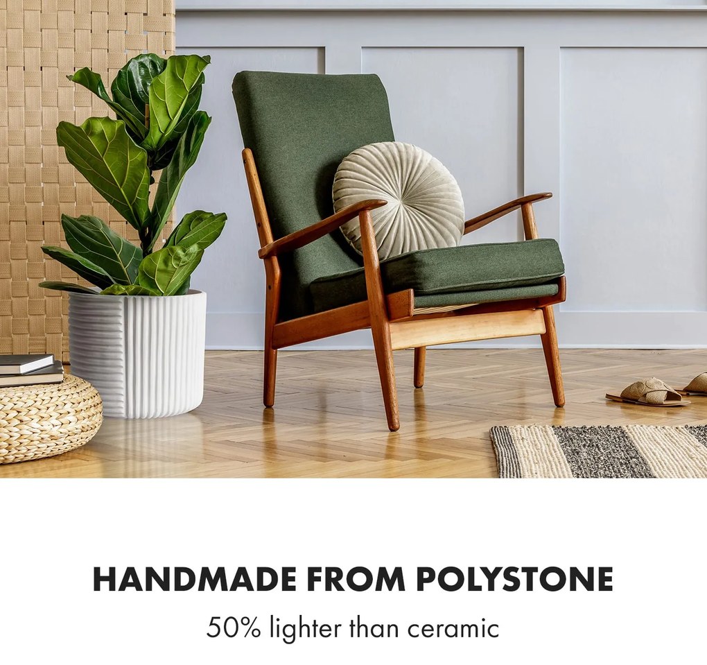 Fox & Fern Hasselt virágcserép polystonból, kézzel készített, 3D megjelenésű növények számára alkalmas.