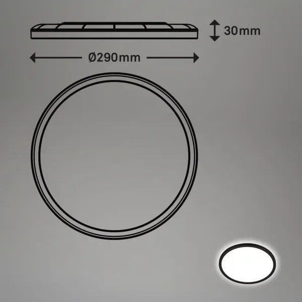 Briloner - LED fürdőszobai mennyezeti lámpa mozgásérzékelővel MOVE LED/18W/230V IP44 Ø 29 cm fekete