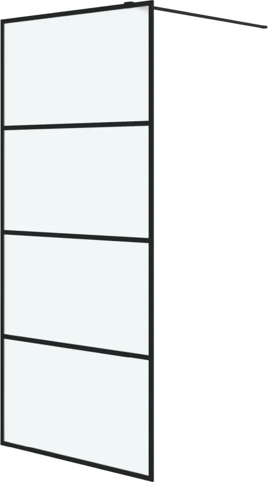 vidaXL fekete ESG tejüveg zuhanyfal küszöb nélküli zuhanyhoz 90x195 cm