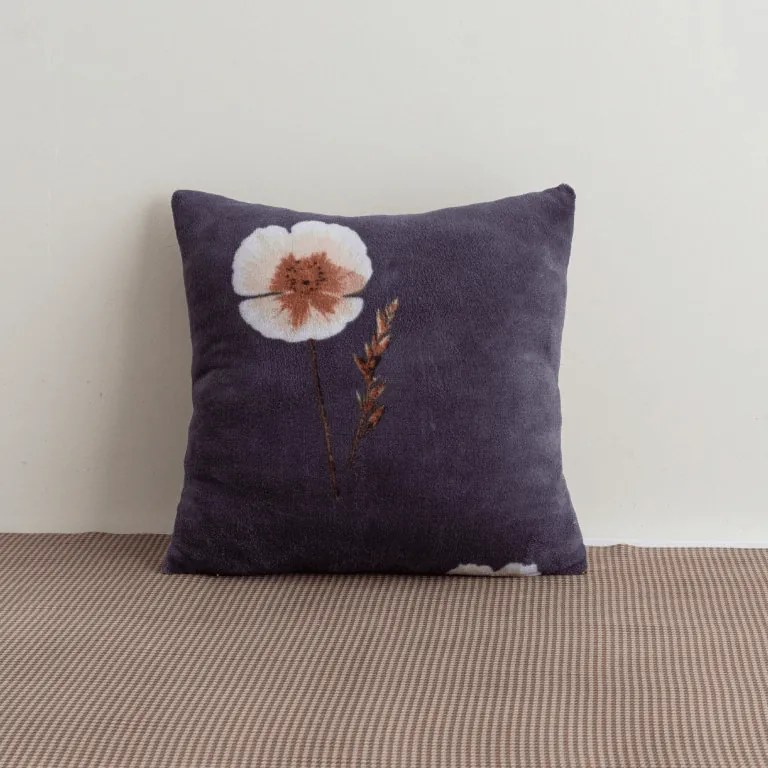 Kétoldalas Párnahuzat DUO SENSE ARVENA 45x45 cm mikroplüss/flanel, sötétszürke