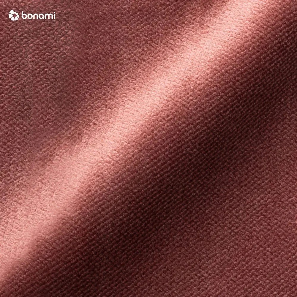 Rózsaszín bársony kinyitható sarokkanapé (bal oldali) Lofty Lilly – Miuform