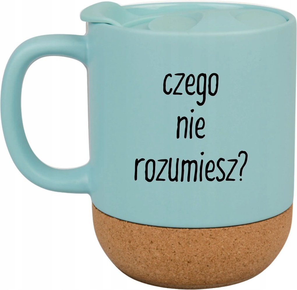 Kék Bögre Fedéllel És Parafa Aljjal Ajándék Amit Nem Értesz