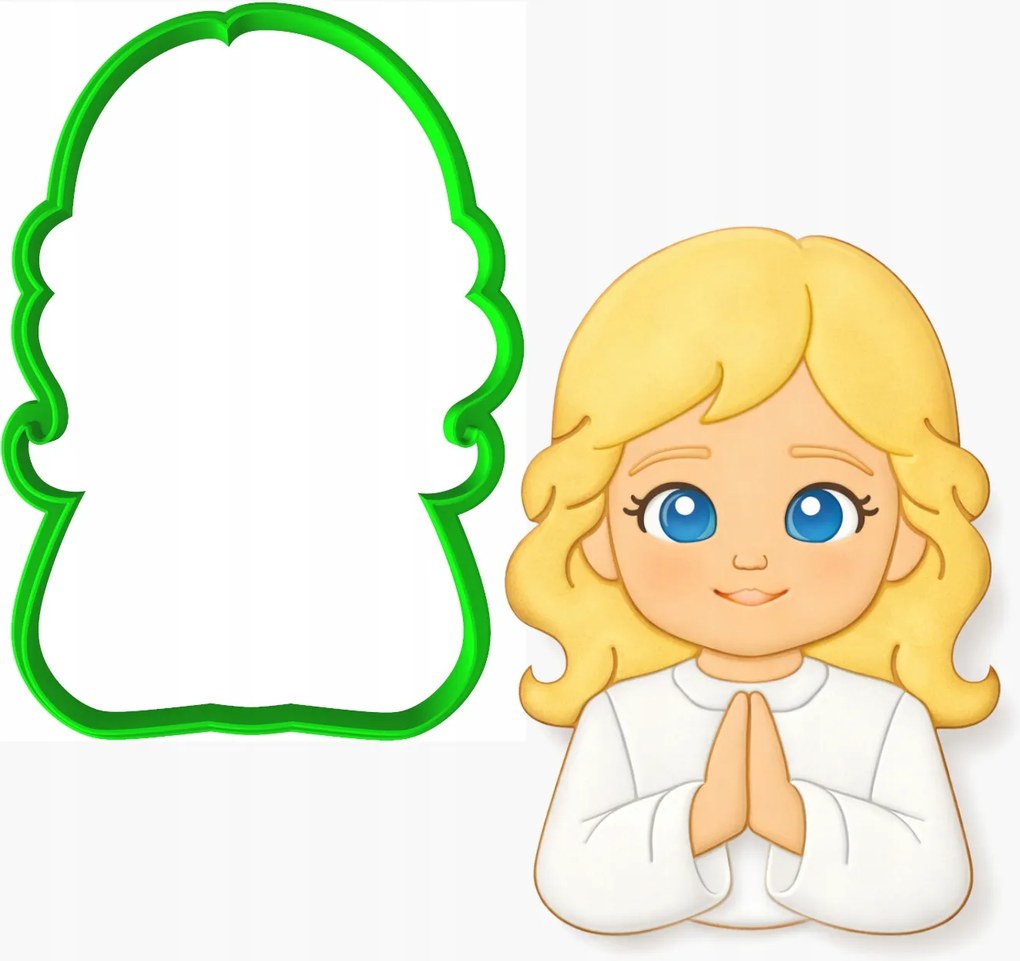 Forma Keksz- és mézeskalács lyukasztó Áldozás Lány Ima 10cm