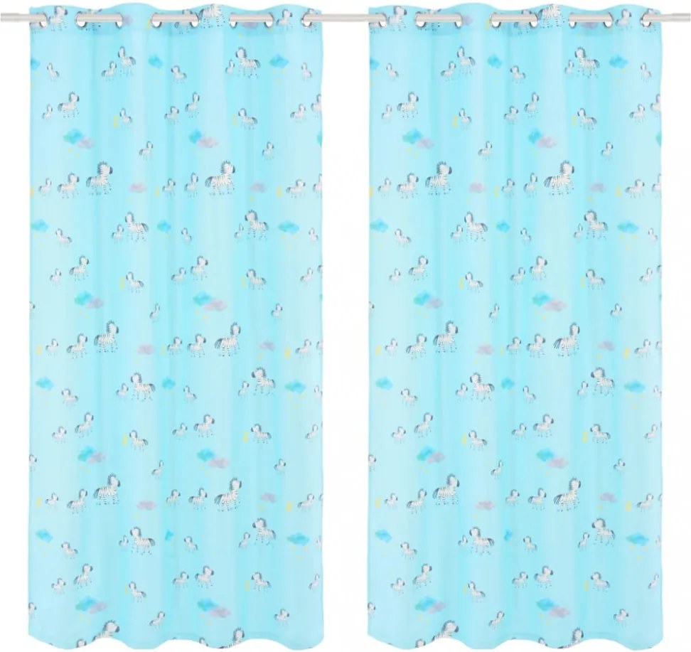 2 db zebrás gyerekszobai sötétítőfüggöny 140x240 cm