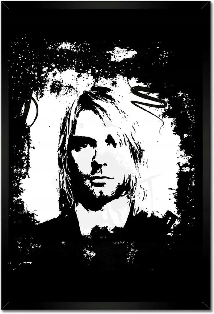 Poszterek keretben 40x60 Curt Cobain Nirvana Zenész