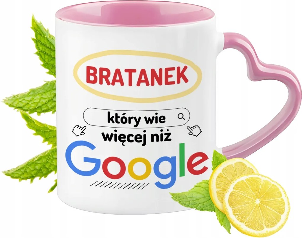 Bögre Árvácska Rózsaszín Szív Alakú Füllel Kávé Ajándék