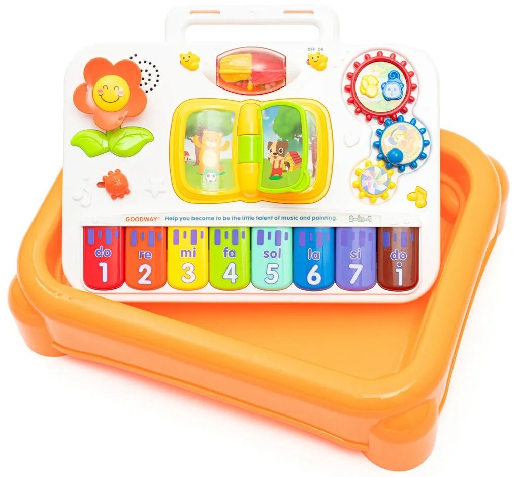 Baby Mix Multifunkcionális zenés tanulóasztal3 az 1-ben, sárga