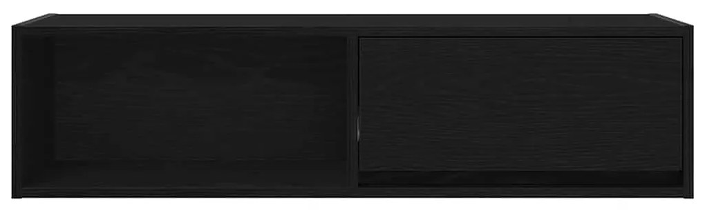 2 db fekete tölgy színű szerelt fa TV-szekrény 100x31x25,5cm