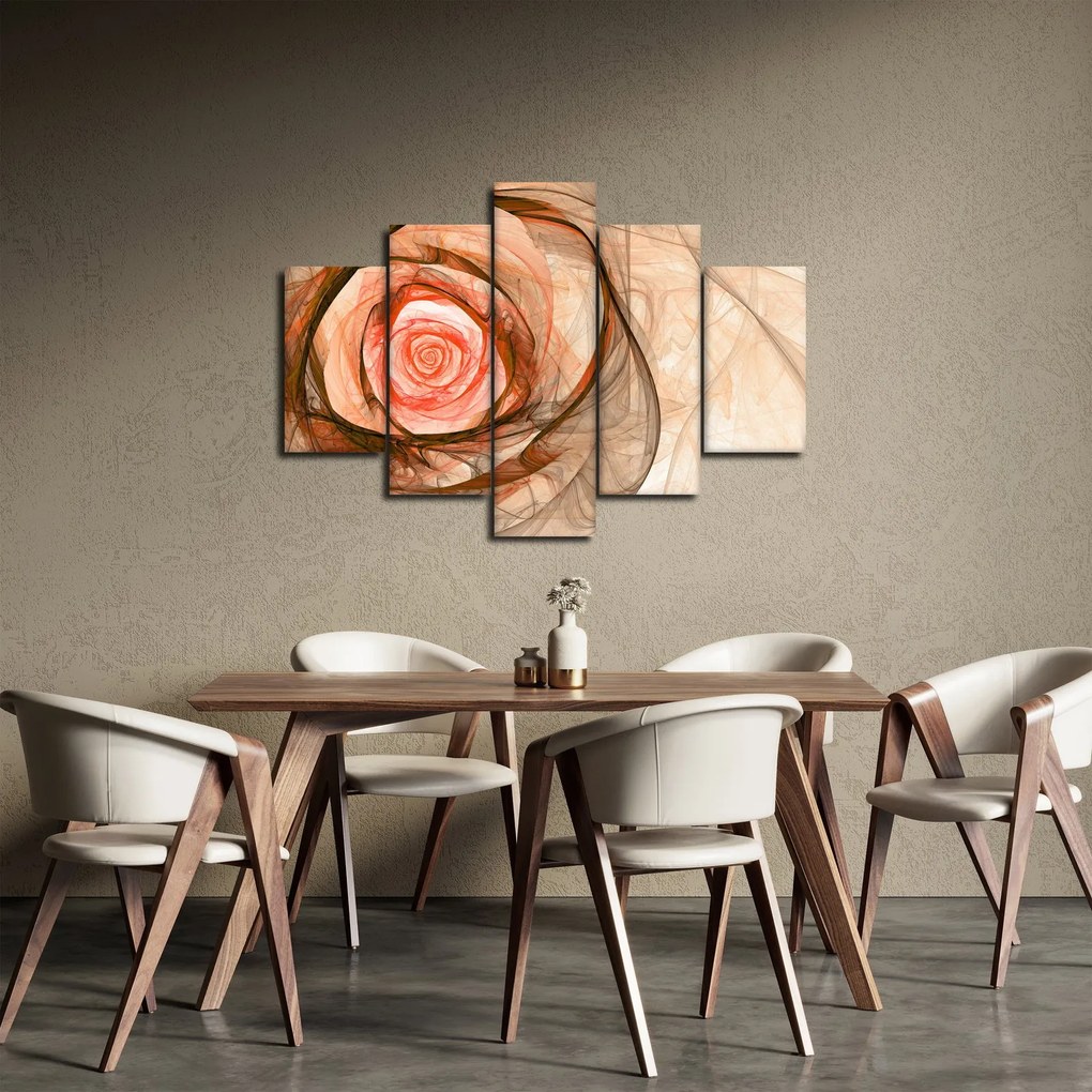 Kép - Absztrakt rózsaszín rózsaszín fehér háttérrel (150x105 cm)