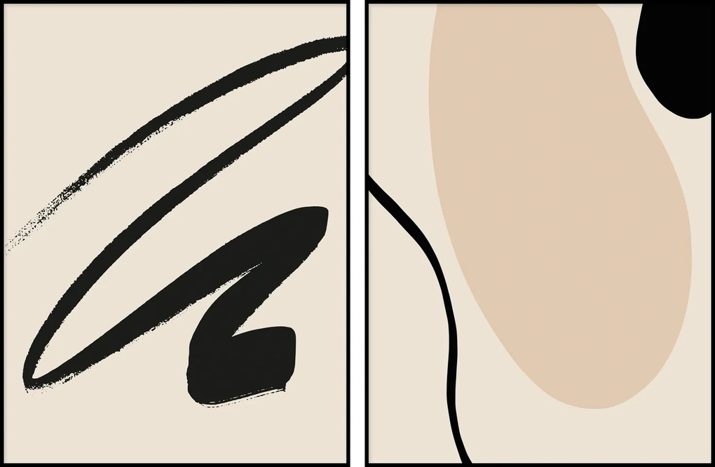 Poszterek boho minták grafika absztrakt diptichon 13x18