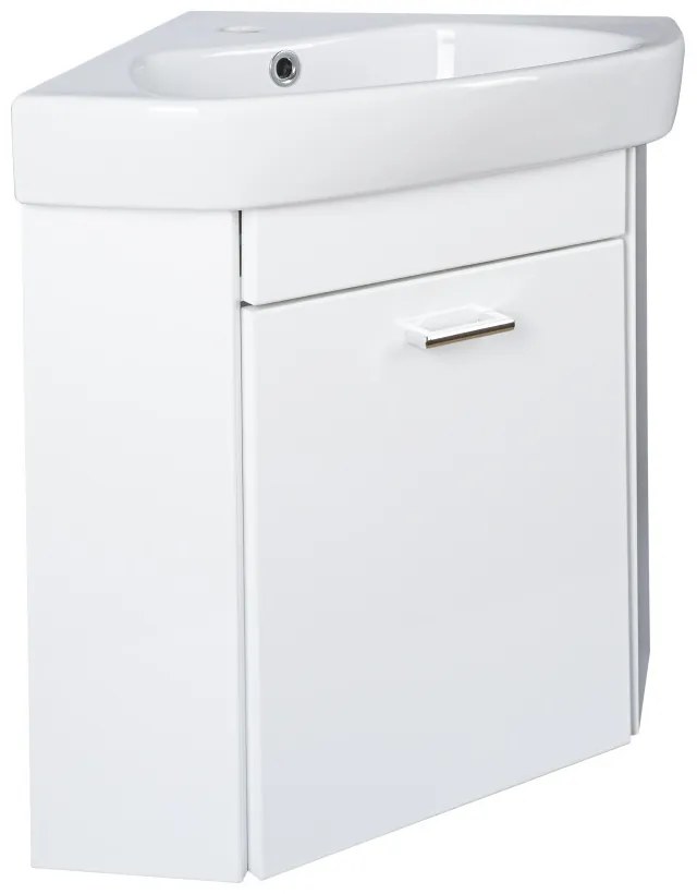 VivaStyle ARDA fali sarokszekrény CeraStyle ARDA porcelán sarokmosdóval 46 x 46 cm - BALOS