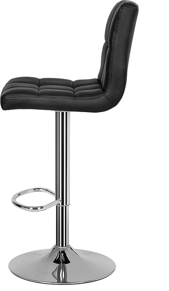Bárszék szett 2 db-os, állítható magasság, szintetikus bőr, fekete