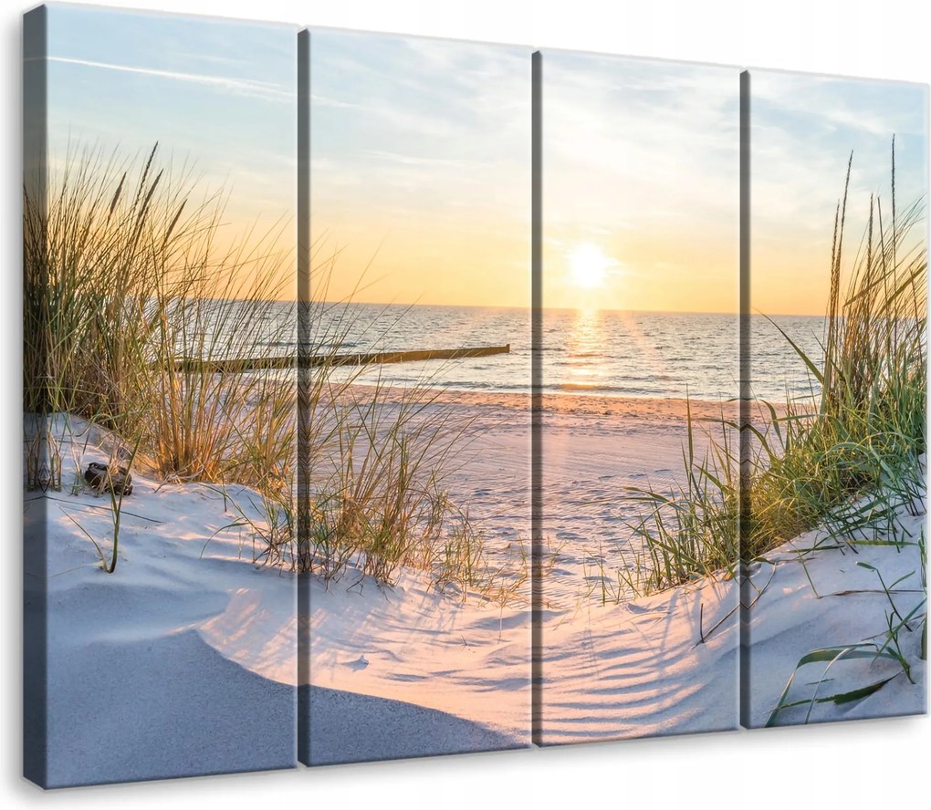 Vászonkép Tengerpart Természet Vászon Fal 4 Részes Hálószoba Nappali 120x100