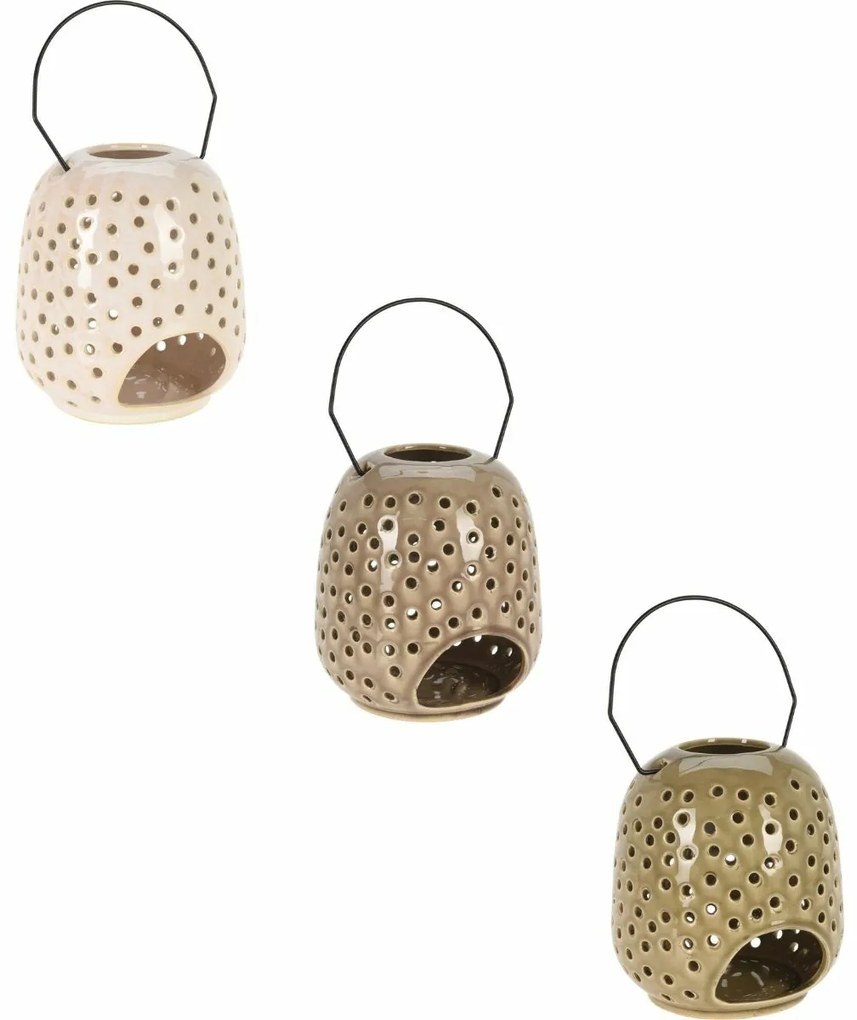 Dots kerámia lámpás szürke, 15 x 23 cm
