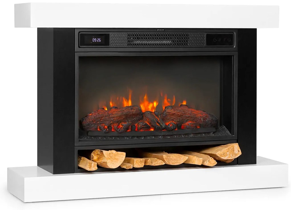 Klarstein Vulsini Hideaway, elektromos kandalló, 1900 W, LED technológia, távirányító, fehér