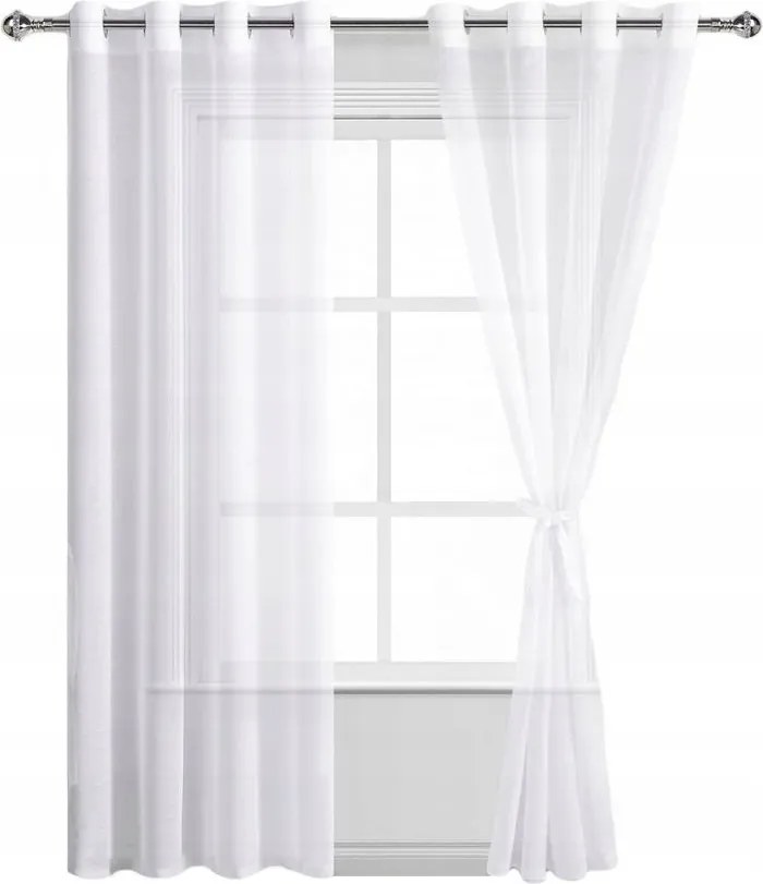 Kész Függöny Függöny Fátyol 145x250 Fehér