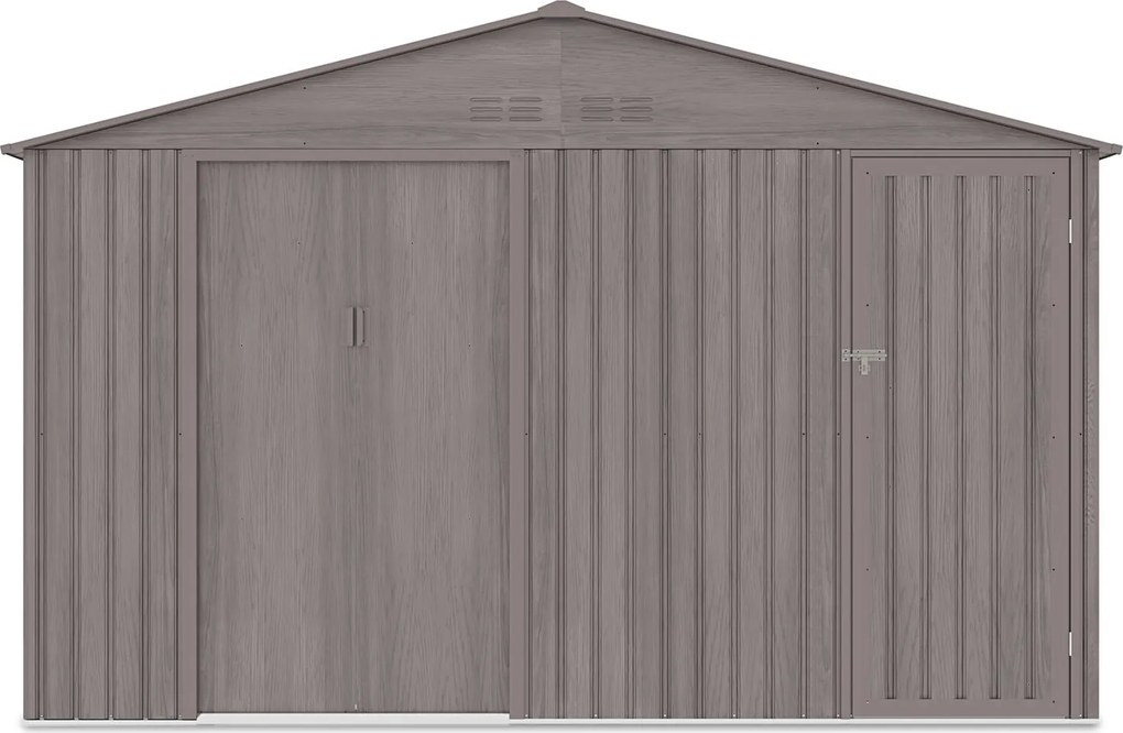 Kerti házikó Acél Fém Horganyzott 194x340 cm Abiko Szerszámtároló