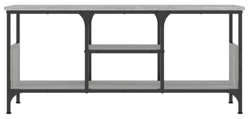 szürke sonoma színű szerelt fa és vas TV-szekrény 100x35x45 cm