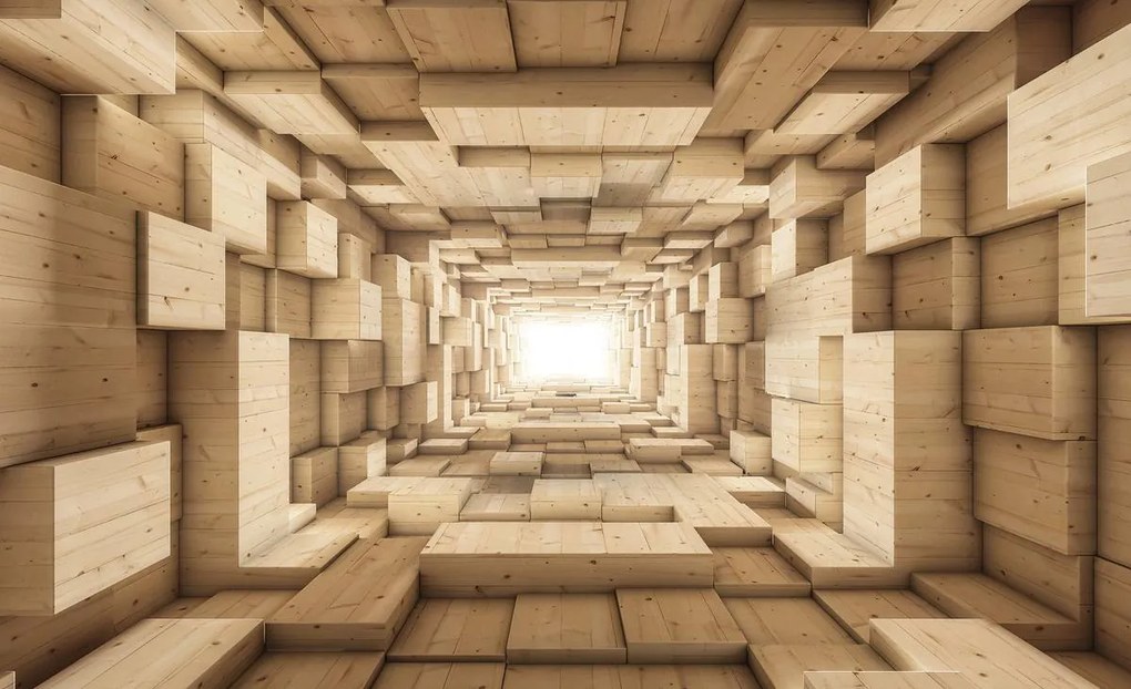 Fotótapéta - 3D fa alagút (152,5x104 cm)