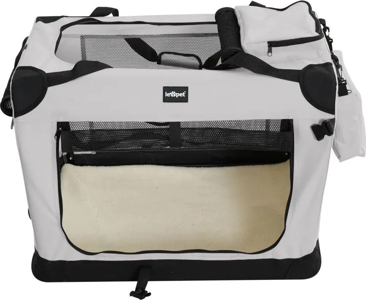 Leopet® Szállító doboz kutyáknak XXXL 102 x 69 x 69cm szürke