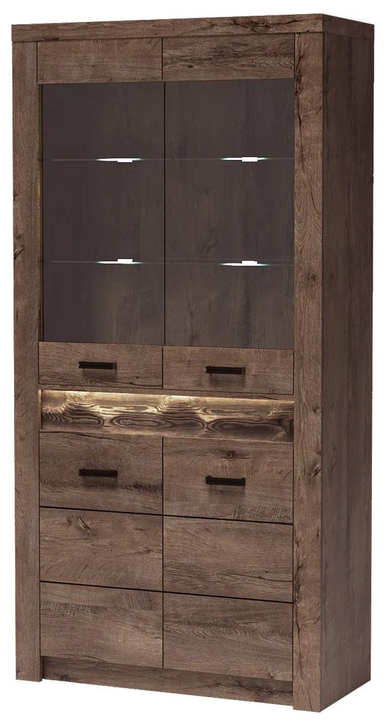 Vitrin Indie 03 (LED világítással) (sötét kőris). 1057758
