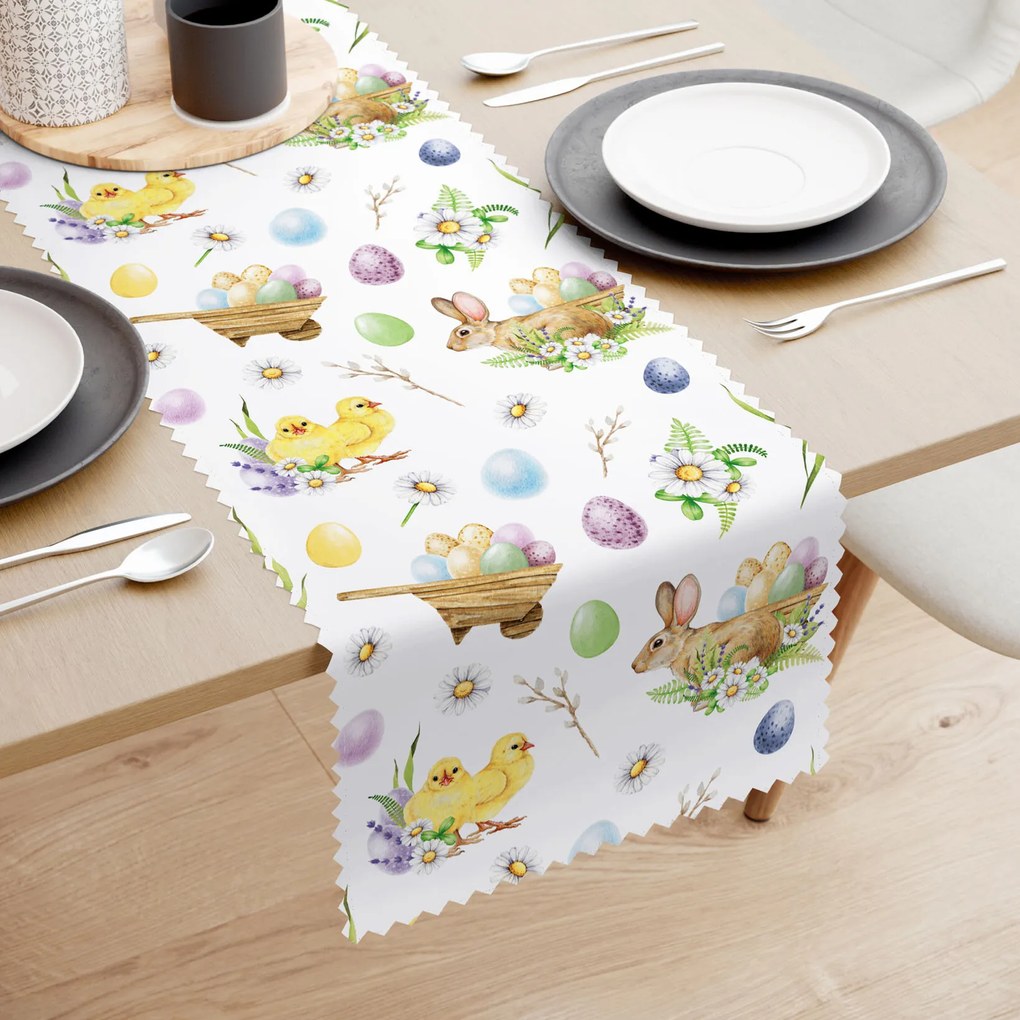 Goldea húsvéti teflonos asztali futó - húsvéti szimbólumok 35x160 cm
