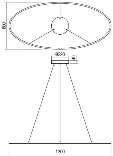 Redo 01-3299 - Dimmelhető LED-csillár, kábelen felfüggesztett LEO LED/67W/230V, fekete